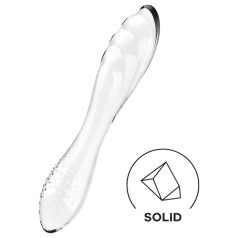   Satisfyer Dazzling Crystal 1 - divpusējs stikla dildo (caurspīdīgs)