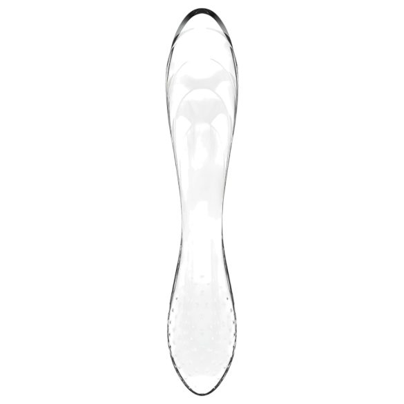 Satisfyer Dazzling Crystal 1 - stikla divpusējs dildo caurspīdīgs