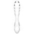 Satisfyer Dazzling Crystal 1 - stikla divpusējs dildo caurspīdīgs
