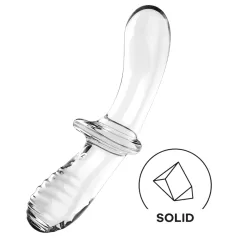   Satisfyer Double Crystal - stikla divpusējs dildo caurspīdīgs