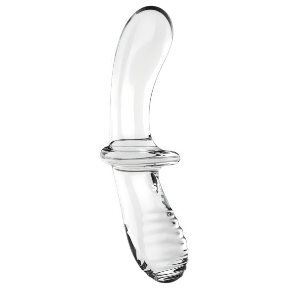 Satisfyer Double Crystal - stikla divpusējs dildo caurspīdīgs