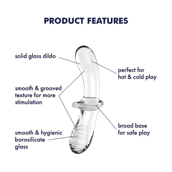 Satisfyer Double Crystal - stikla divpusējs dildo caurspīdīgs