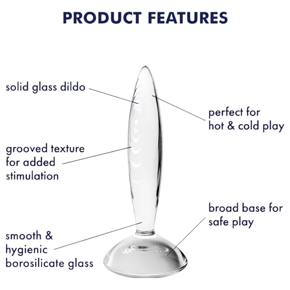 Satisfyer stikla dildo ar izciļņiem caurspīdīgs