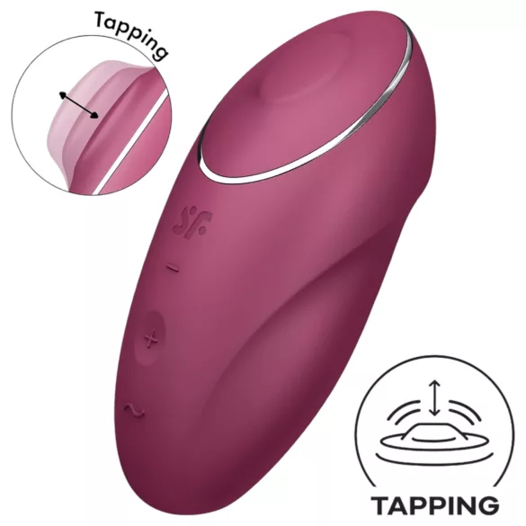 Satisfyer Tap & Climax 1 - divfunkcionāls vibrators un klitora stimulators sarkans