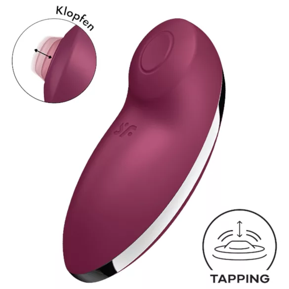 Satisfyer Tap & Climax 2 - sieviešu vibrators un klitora stimulators, sarkans