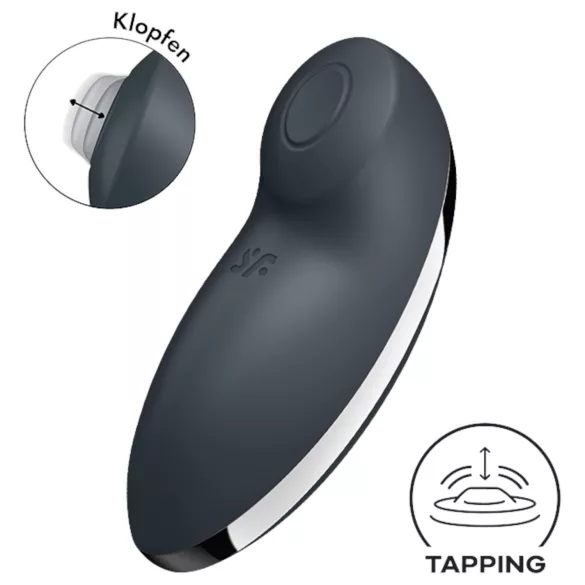 Satisfyer Tap & Climax 2 - klitora vibrators ar vibrāciju 2in1 pelēks