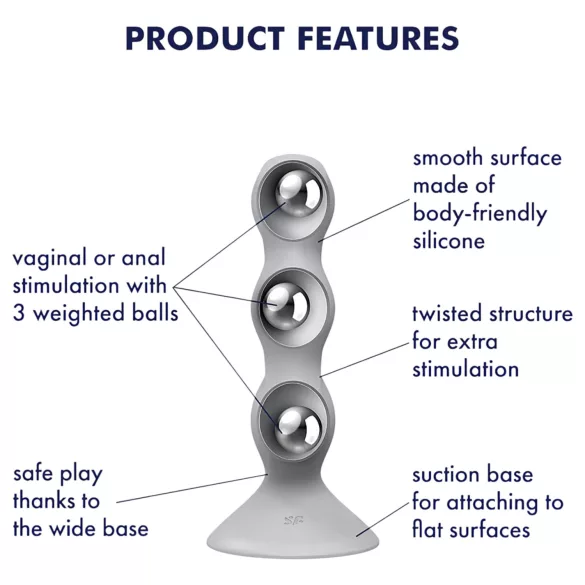 Satisfyer Triple Ball-R - anālais lodīšu dildo pelēks