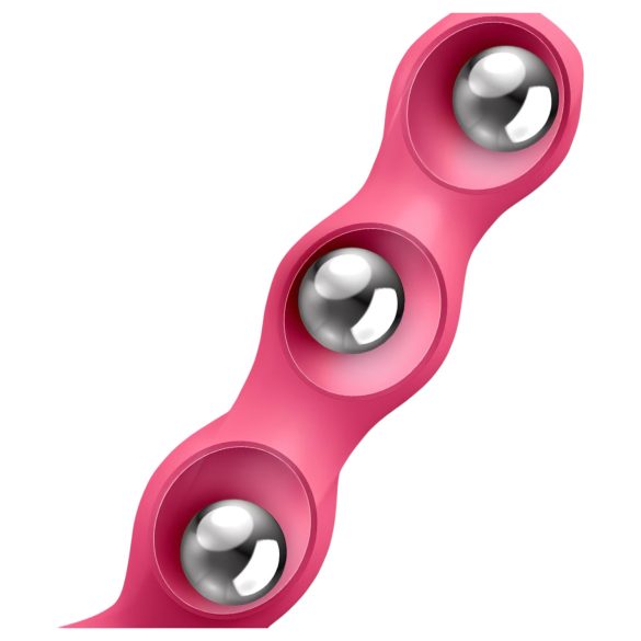 Satisfyer Triple Ball-R - anālais vibrators ar lodītēm rozā