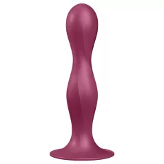   Satisfyer Double Ball-R - piesūcekņa dildos ar svaru, sarkans