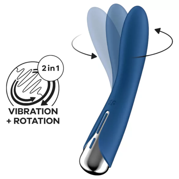 Satisfyer G-punkta vibrators ar rotējošu uzgali zils