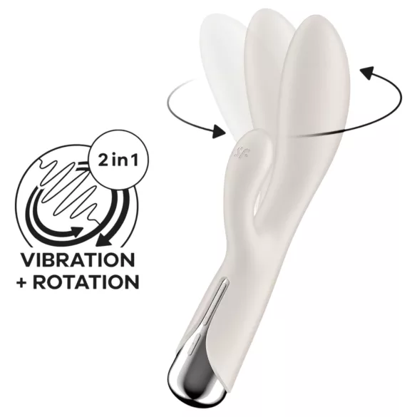 Satisfyer Spinning Rabbit 1 - vibrators ar rotējošu klitora stimulatoru bēšs