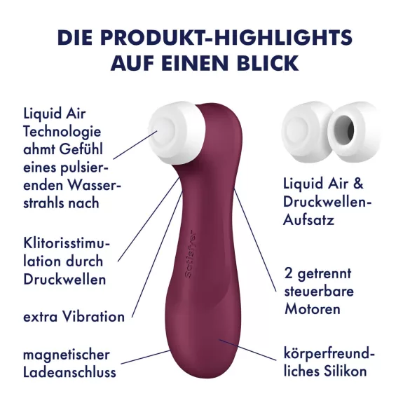 Satisfyer Pro 2 Gen3 - klitora stimulators ar gaisa viļņiem sarkans
