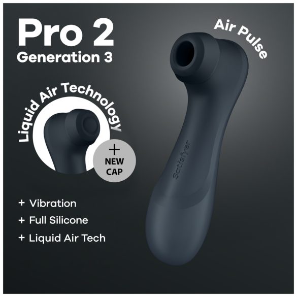 Satisfyer Pro2 Gen3 - gaisa viļņu klitora stimulators (tumši pelēks)