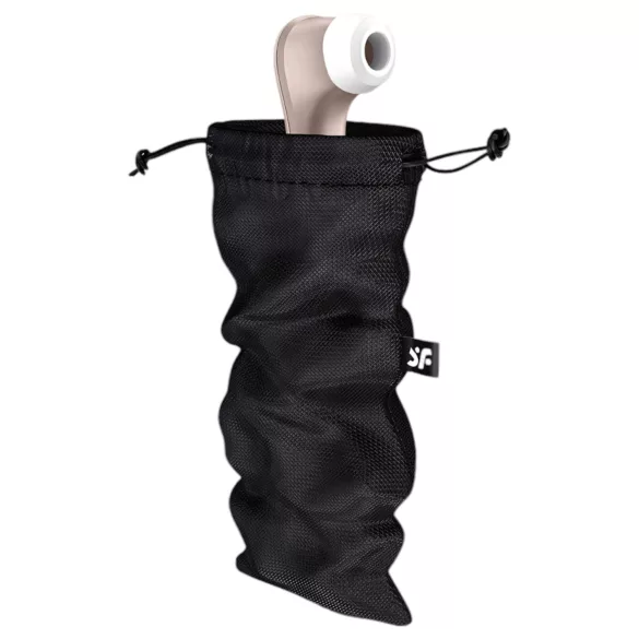Satisfyer Treasure Bag L - diskrēts uzglabāšanas maisiņš vidējs melns
