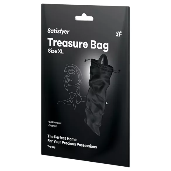 Satisfyer Treasure Bag XL - diskrēta uzglabāšanas soma - liela (melna)