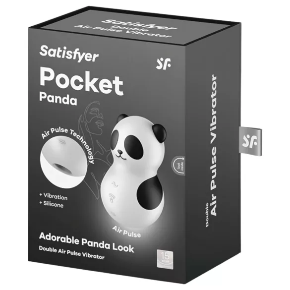 Satisfyer Pocket Panda - klitora stimulators ar viļņveida gaisu melns