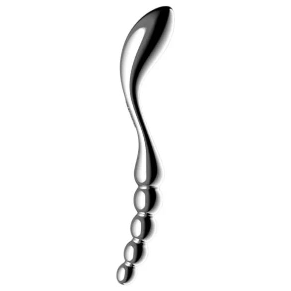 Satisfyer Star Force 1 - metāla dildo ar bumbām sudraba krāsā