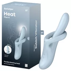   Satisfyer Heat Flex 4 - sildošs vibrators ar klitora rokturi (zils)