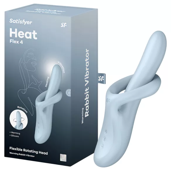Satisfyer Heat Flex 4 - sildošs vibrators ar klitora rokturi (zils)