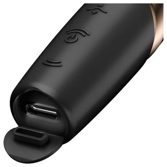 Satisfyer vibrators lūpukrāsas formā, melns
