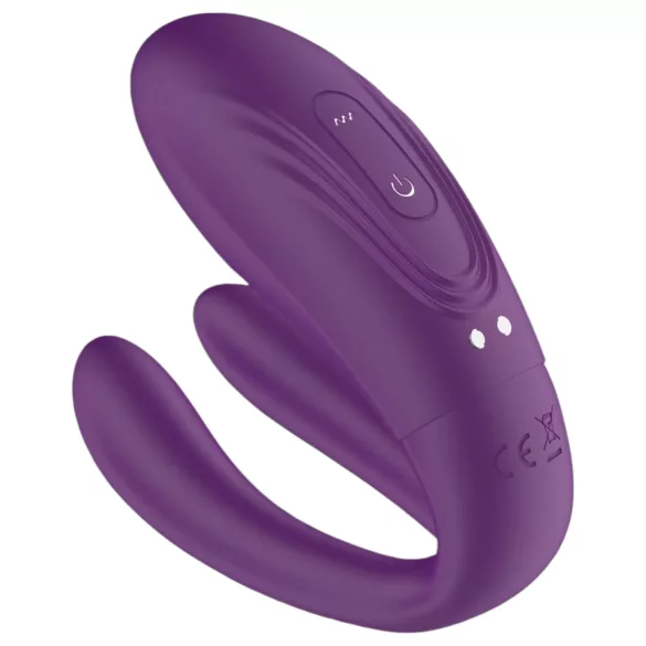 Mrow - pāru vibrators, ūdensizturīgs, 3 motori, uzlādējams, violets
