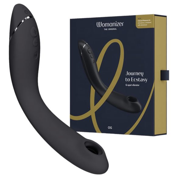 Womanizer OG - uzlādējams, gaisa viļņu 2in1 vibrators (melns)
