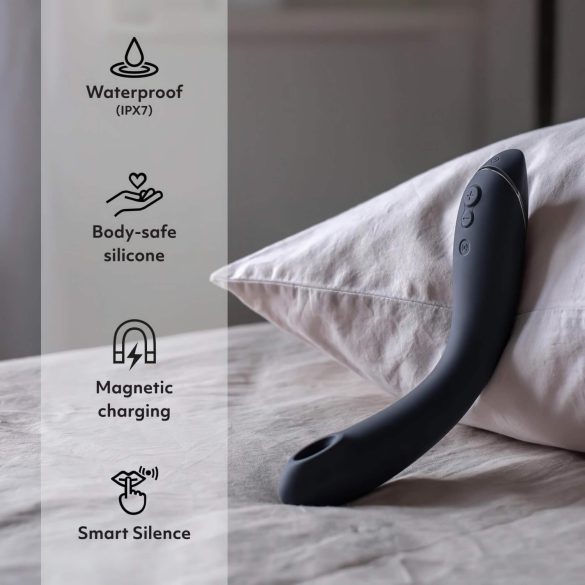 Womanizer OG - uzlādējams, gaisa viļņu 2in1 vibrators (melns)