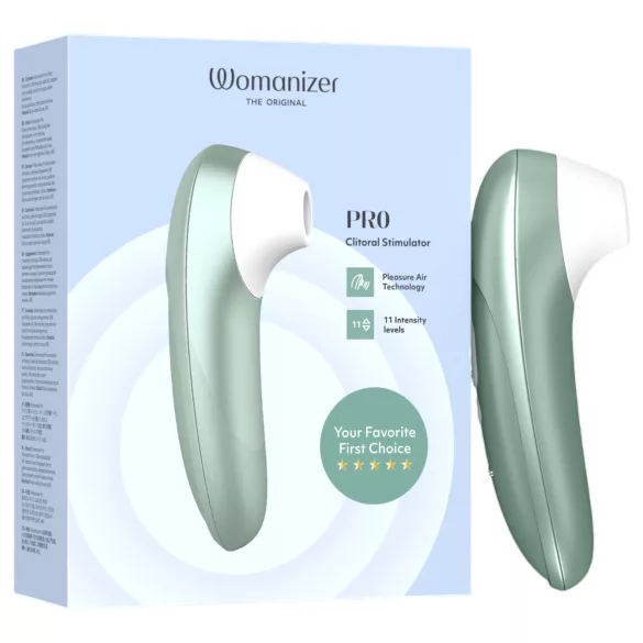 Womanizer Pro - gaisa viļņu klitora stimulators (zaļš)