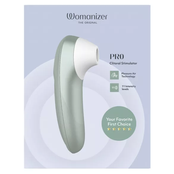 Womanizer Pro - gaisa viļņu klitora stimulators (zaļš)