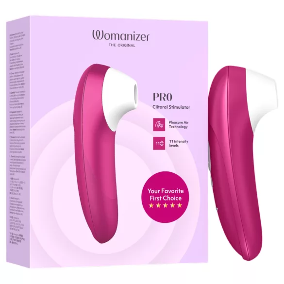Womanizer Pro - gaisa viļņu klitora stimulators (rozā)