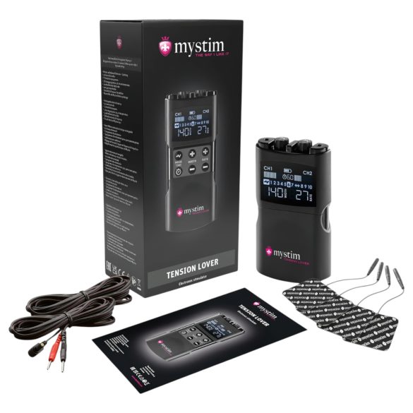 mystim Tension Lover 2 - digitālais elektro komplekts (melns)