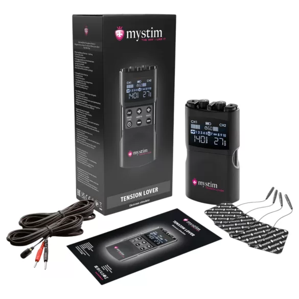 mystim Tension Lover 2 - digitālais elektro stimulācijas komplekts melns