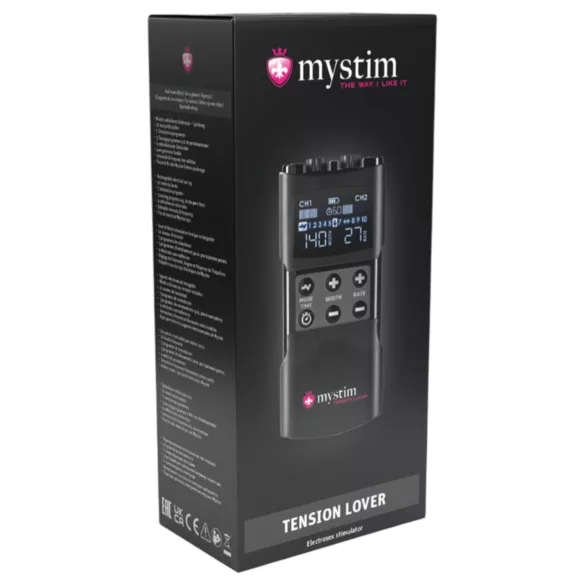 mystim Tension Lover 2 - digitālais elektro stimulācijas komplekts melns