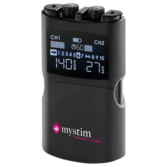mystim Tension Lover 2 - digitālais elektro stimulācijas komplekts melns