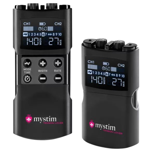 mystim Tension Lover 2 - digitālais elektro stimulācijas komplekts melns