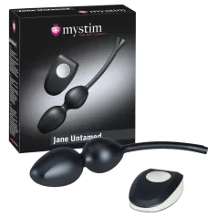   Mystim Jane Untamed - vibrējošās geišas bumbiņas duets melnas