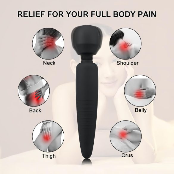 Mrow - masāžas vibrators ūdensizturīgs uzlādējams melns