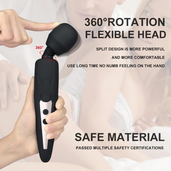 Mrow - masāžas vibrators ūdensizturīgs uzlādējams melns