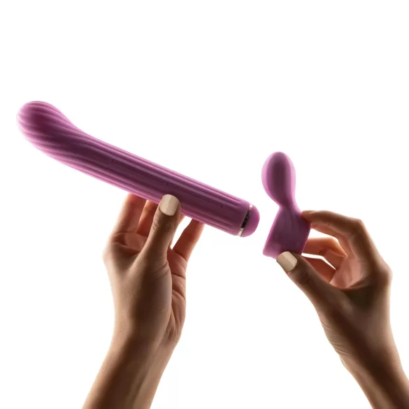 Magic Stick - vibrators, maināmi uzgaļi (rozā)