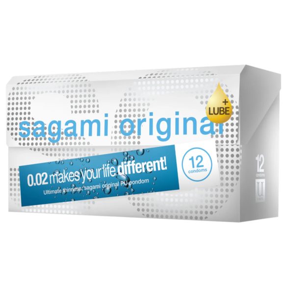 Sagami Original 0.02 - prezervatīvi papildus lubrikācija 55mm 12 gab
