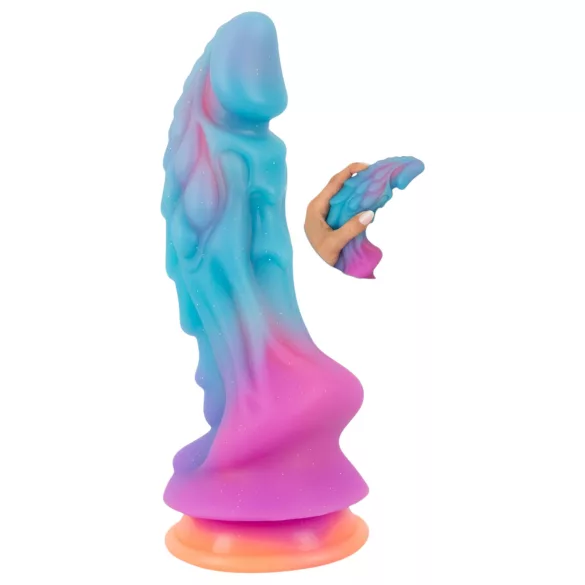 Beasty Cocks - silikona dildo ar citplanētiešu dizainu zils/oranžs