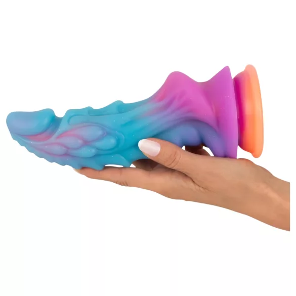 Beasty Cocks - silikona dildo ar citplanētiešu dizainu zils/oranžs