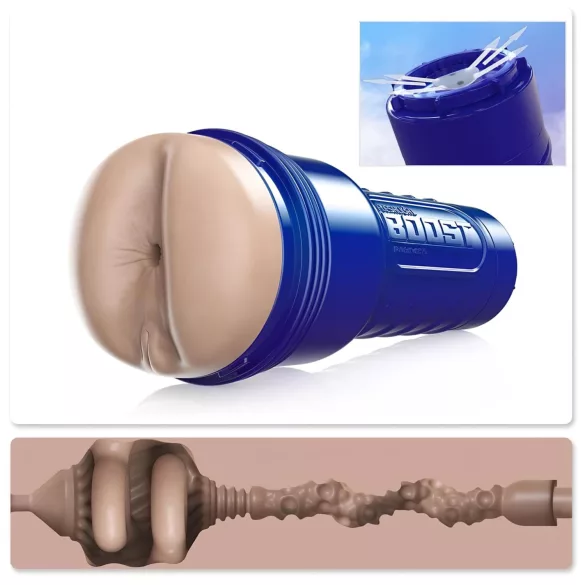 Fleshlight Boost Blast - vīriešu masturbators ar realistisku anālo atveri, bēšs