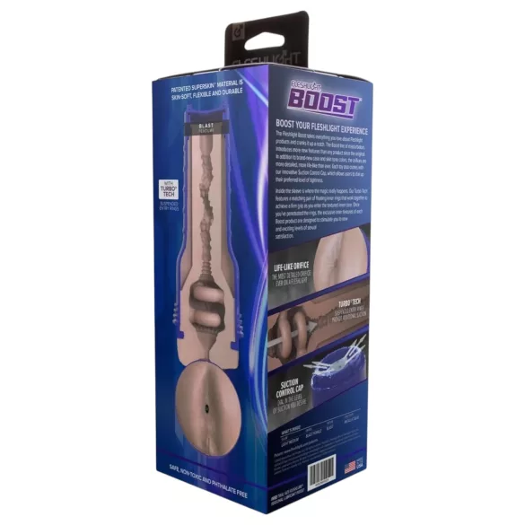 Fleshlight Boost Blast - vīriešu masturbators ar realistisku anālo atveri, bēšs