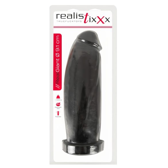 Realistixxx Real Giant - gigantisks dildo - 30 cm (melns)