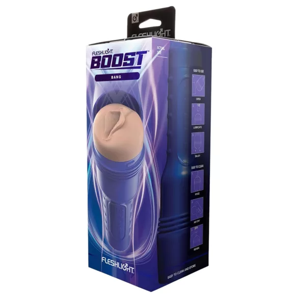 Fleshlight Boost Bang - masturbators ar reālistisku vagīnu brūna