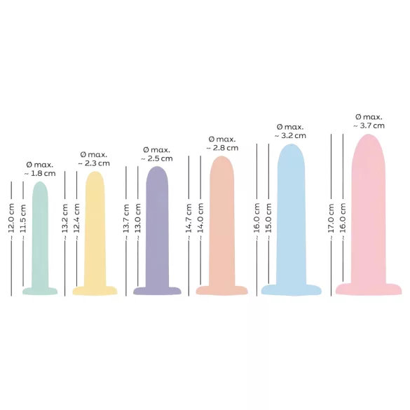You2Toys - Six in a Row - dildo trenažieru komplekts - 6 gab. (krāsains)