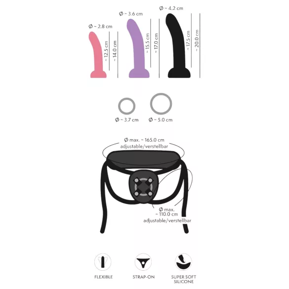 You2Toys - strap-on dildo komplekts melns