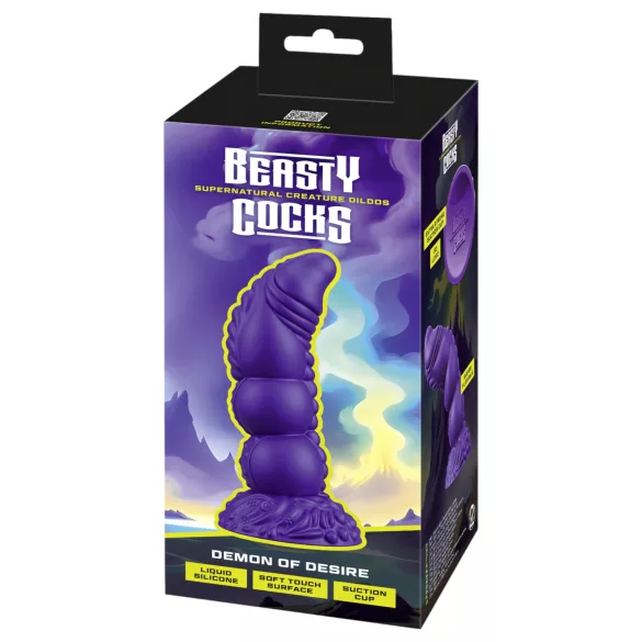 Beasty Cocks dildo ar ragiem lila silikonā