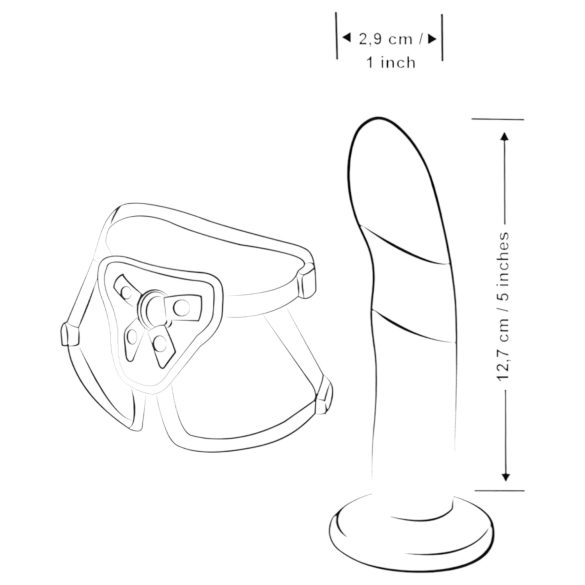 ROMP Piccolo - strap-on komplekts iesācējiem melns-zils